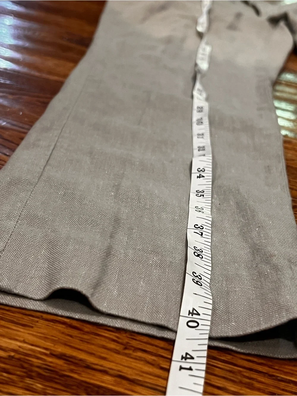 Fairlane Linen Cotton Stretch Natural Flat Front Slim Pants Men’s Lightweight